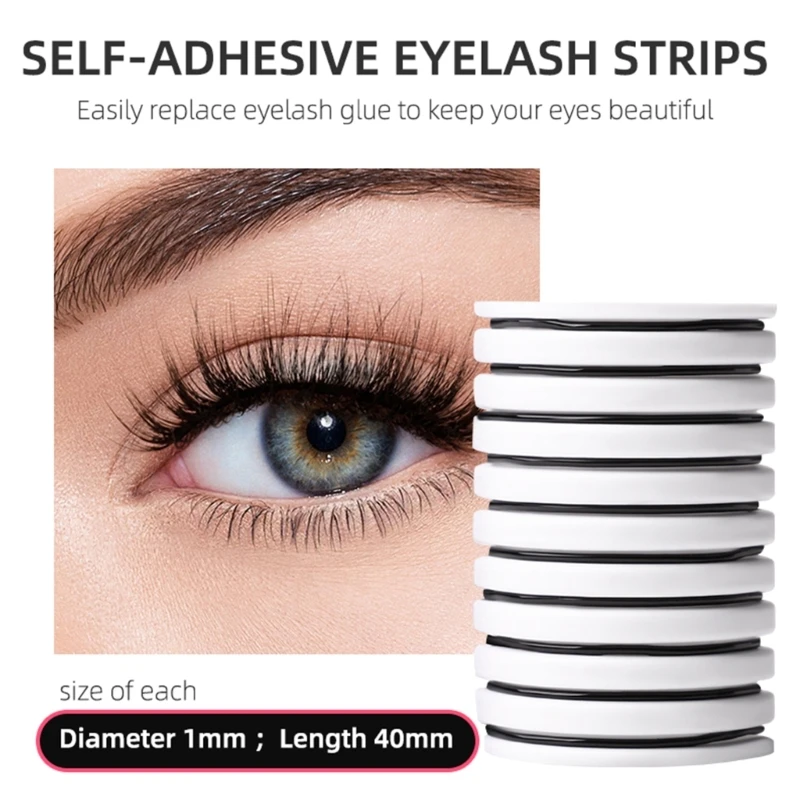 

10Pieces Self Adhesive Lash Strips Replacement Tape Strips Makeup Supplies for Lash Extensions Fake Eyelashes Women