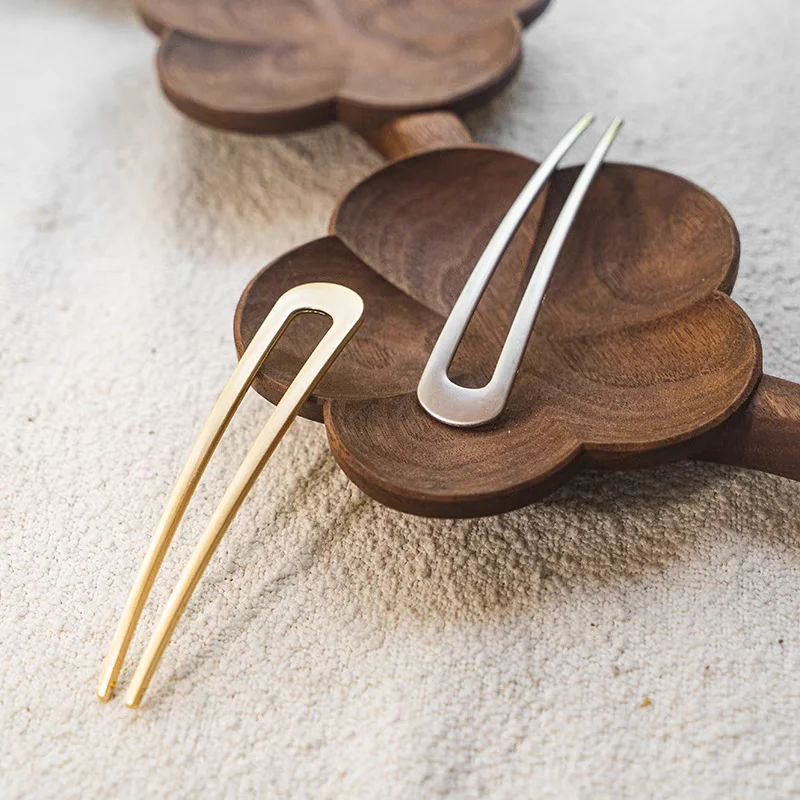 Luxuriöse Metall-Haarspange im französischen Stil, U-förmiger Haarstab, Muschel-U-Haarspange für Damen und Mädchen, Hochzeitsfrisur, Haarschmuck – Detail 5
