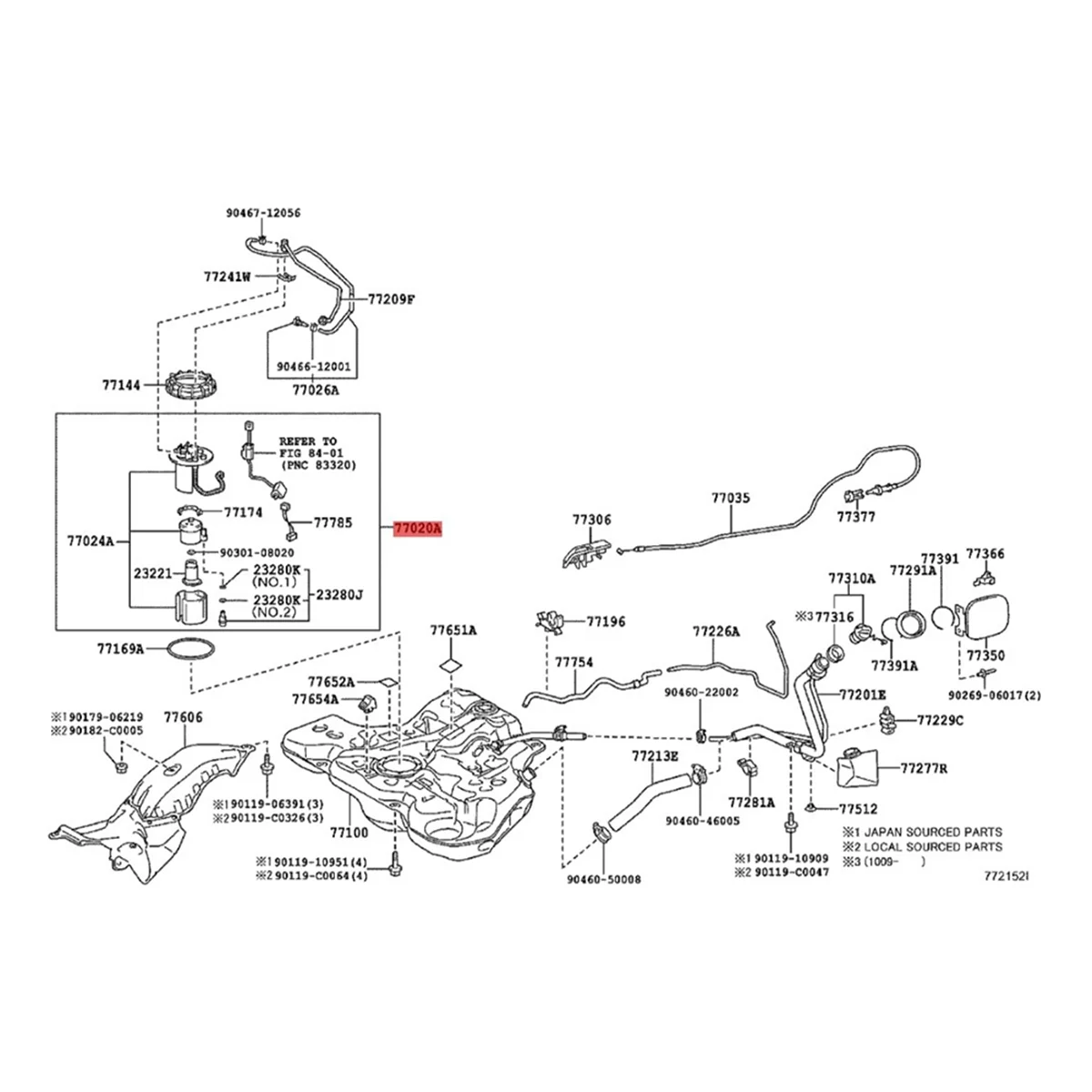 

Car Fuel Pump Conveyor Unit 77020-02240 77020-02060 for Toyota Corolla ZRE15 1.6L 1.8L 2006-2018 Fuel Module Assembly