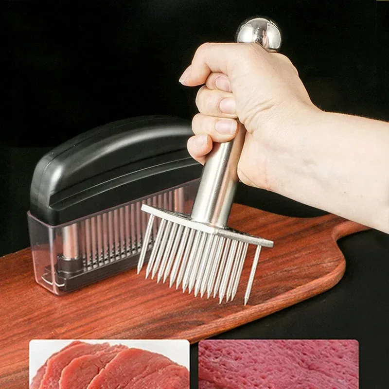 Description Picture 4 of itemStainless Steel Tenderizer Needle Professional Cooking Meat Hammer Needle Kitchen for Tenderizing Beef and Pork Chops Tool