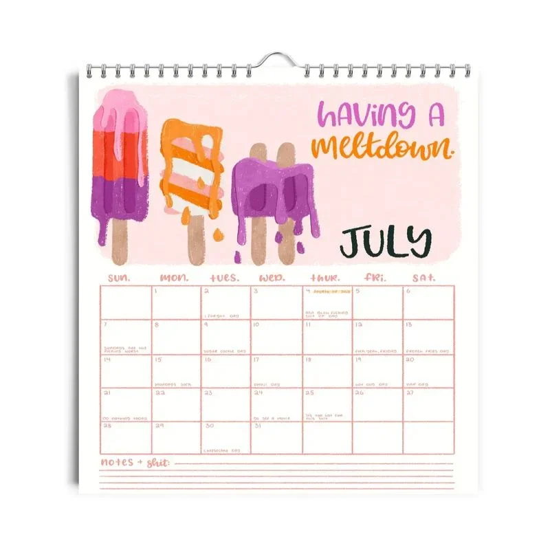 Here We Go 2024 Calendar Creative Color Illustrated Calendar Niche  Anniversary Calendar Blue Roller Coaster Countdown Diary - AliExpress