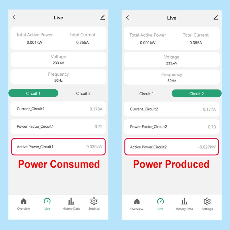 Tuya Smart Life WiFi Energy Meter Bidirectional 2 Channel Din Rail with 80A CT App Monitor Export and Import Power AC110V/240V 3