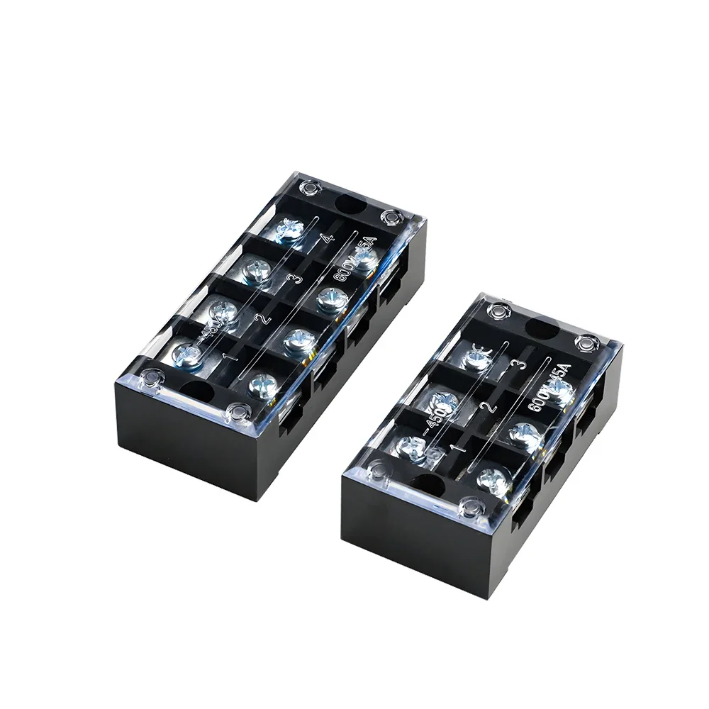 1 Piece TB45 Barrier Terminal Block TB Series Wire Connector 600V 45A 3/4/6/8/10/12 Positions Screw Connection,wire connectors