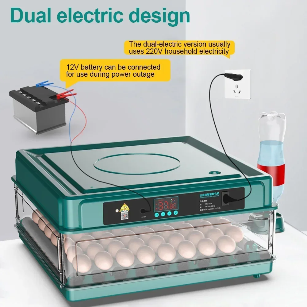 

Farm Bird Quail Chicken Poultry 6/12 Egg Incubator Fully Automatic Turning Hatching Brooder Farm Hatcher Turner Incubation Tool