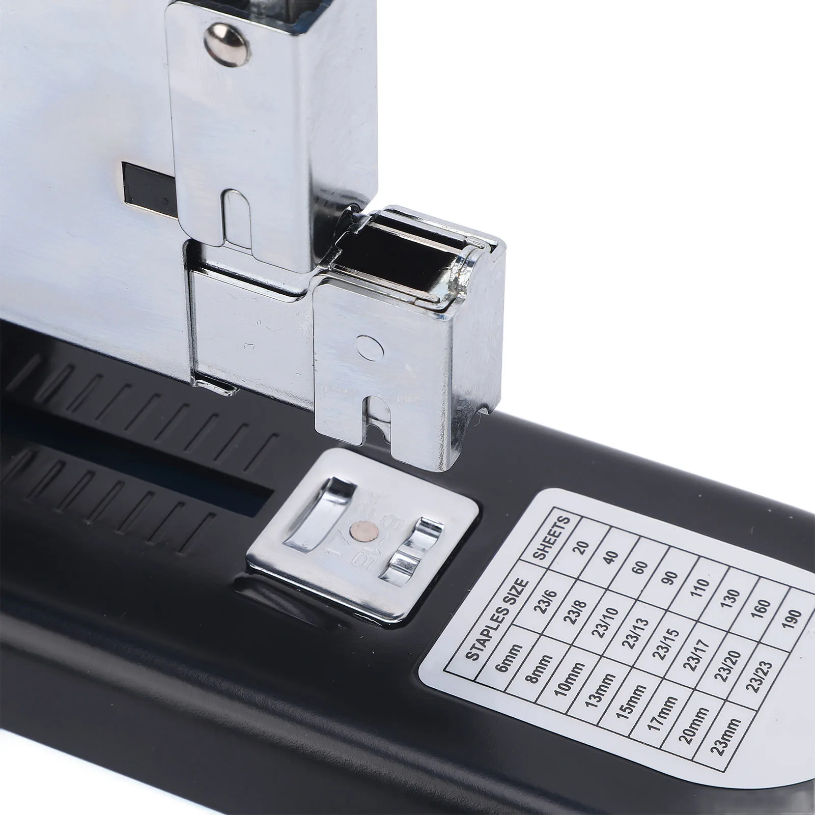 Heavy Duty Stapler 190 Sheet Capacity Adjustable Feed Depth Easy Staple Removal Effortless Stapler