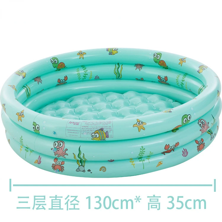 130cm Three-ring Inflatable Round Swimming Pool Children's Paddling Pool Home Baby Thickening Inflatable Swimming