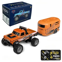 Miniature Alloy Off - Road Monster Truck with 2.4G Remote Control (Orange trailer)