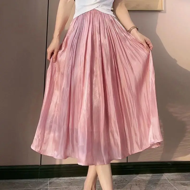 

Фата для пожилых женщин на ощупь, летняя темпераментная юбка с высокой талией, тонкая, облегающая юбка с длинным рукавом