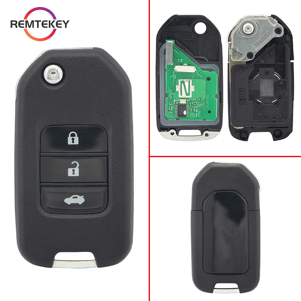 REMTEKEY Flip Remote Car Key Fob Control TWB1G721 2/3 Buttons 434Mhz ID47-Hitag 3-PCF7961 for for Honda Civic HR-V CR-V Accord