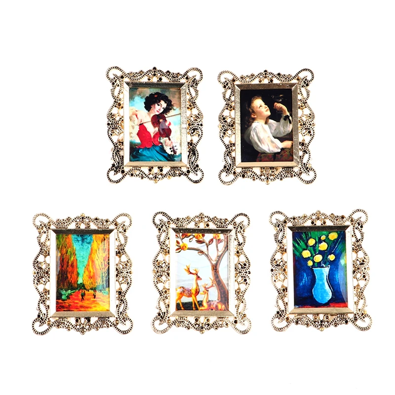 

Vintage 1:12 Scale Photos Painting Mural Wall Picture for 1:12 Dollhouse Miniature Miniaturas Casa De Munecas