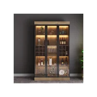 Home Furniture Wine Bar Cabinet Wine Rack Modern Glass Display Cabinet Furniture Solid Wood Wine Cabinet Display display cabinet 2