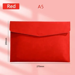 Premium Leather Waterproof File Bag - Ultra - Large Capacity Folder (Red - A5)