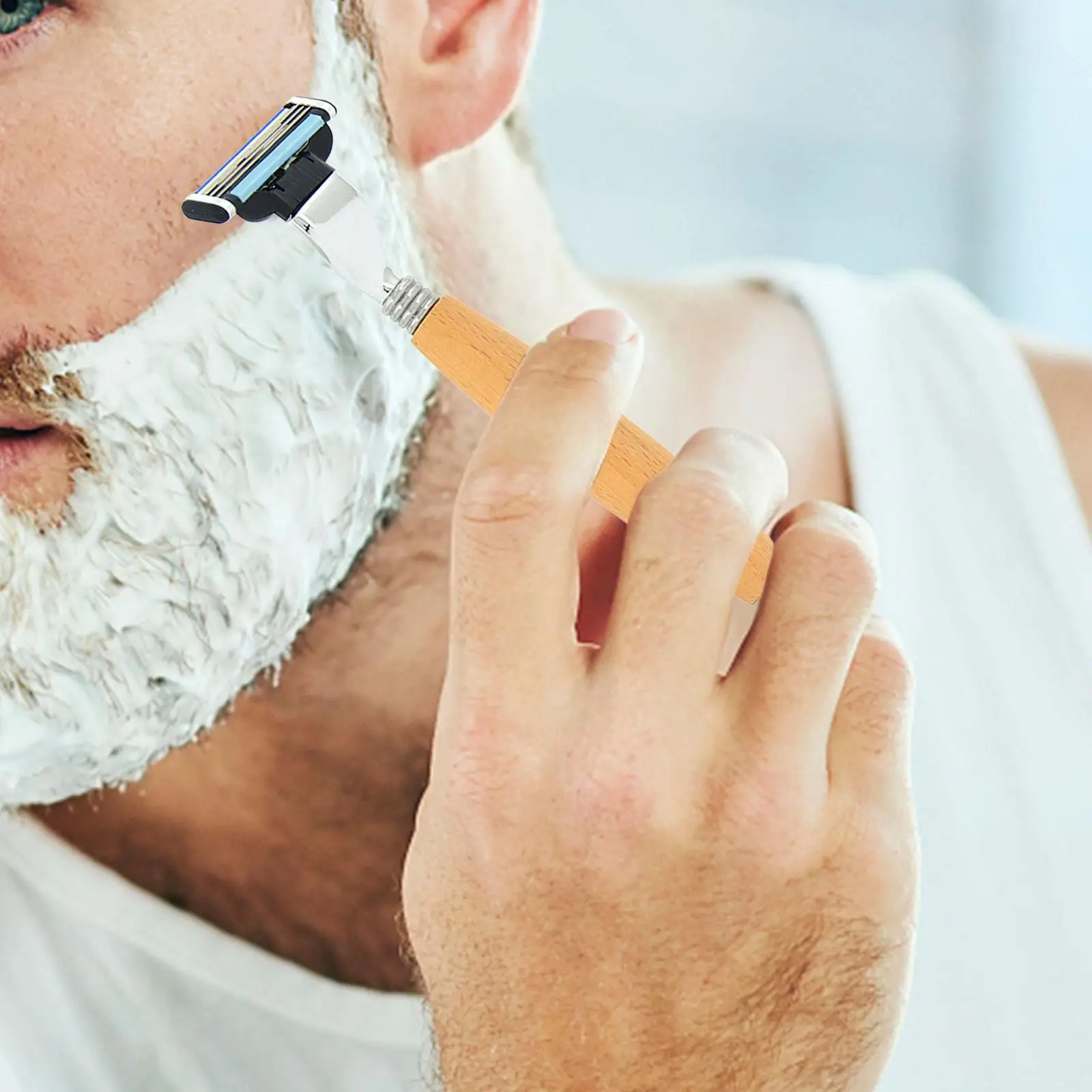 

Nonslip Handle Manual Shaving for Father Gifts Salon Home