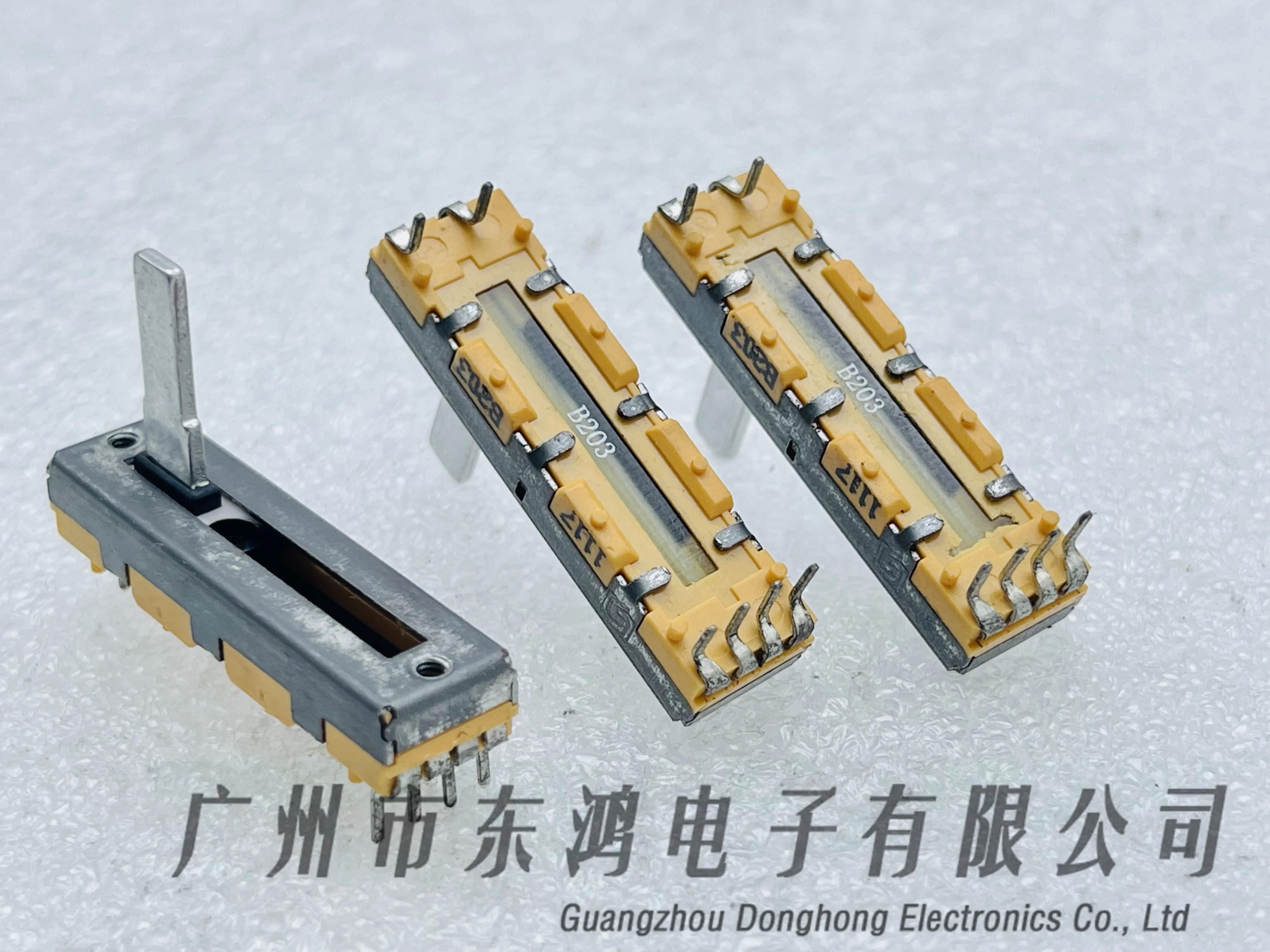 Dual Direct Slip Potentiometer Sound Table Fader 1PCS 35mm B20K&times;2 Axis Length 15mm