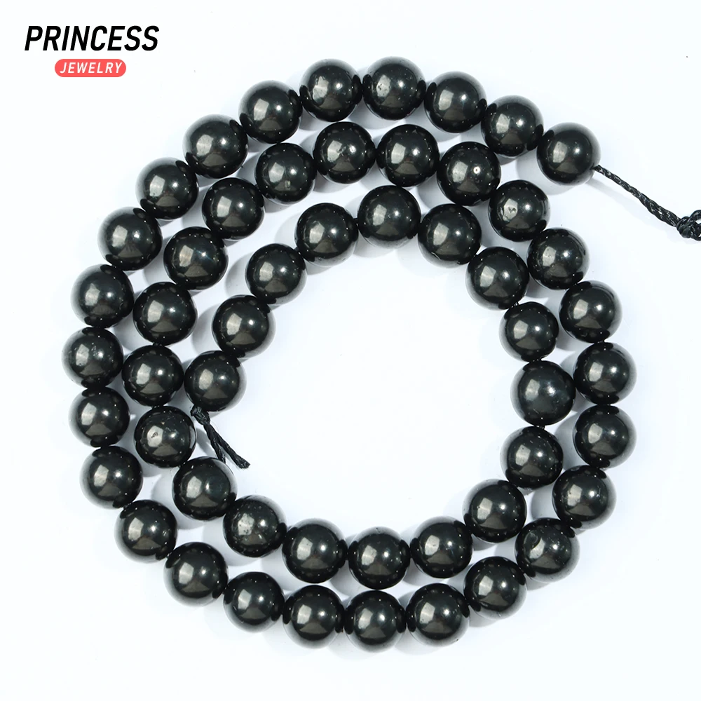 A++ Natural Jet Coal Crystal 4 6 8 10 12mm Loose Gem Stone Beads for Jewelry Making Wholesale Crystal Beads DIY Accessories 2