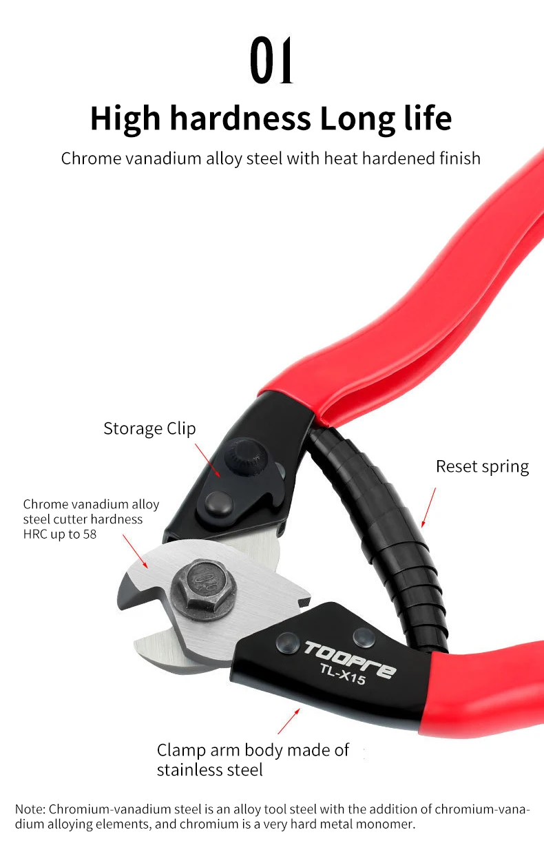 TOOPRE Fahrradkabelschneider Mountainbike Kabelschneider Bremsschalthebel Kabelschlauch Multifunktionale Zange – Detail 4