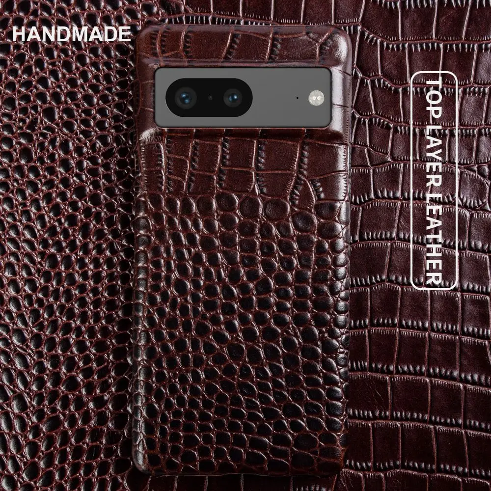 

Чехол для Google Pixel 7 Pro, чехол из натуральной кожи с крокодиловой текстурой, чехол для телефона Pixel 6A 6Pro 5A, защитный чехол, задняя крышка