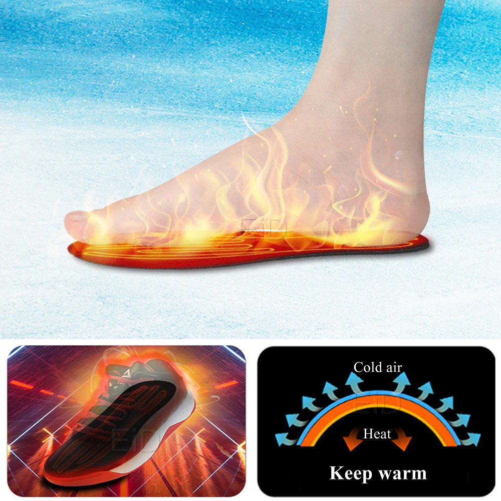 USB Elektrische Erhitzt Schuh Einlegesohle Winter Warme Frauen Fuß Pad Waschbar Thermische Männer Boot Mat Unisex Heizung Schuh Einlegesohlen – Detail 22