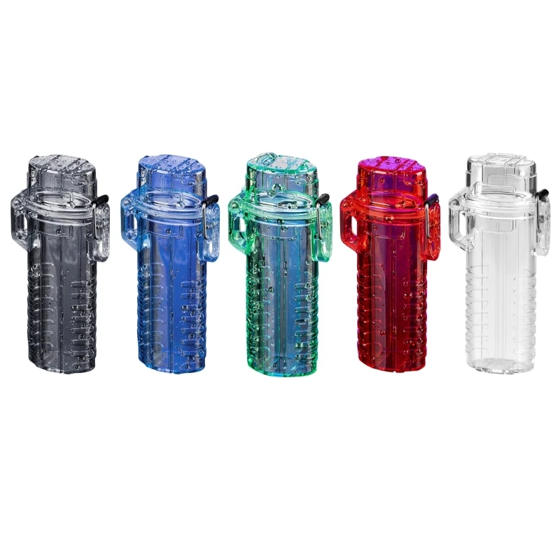 Водонепроницаемый портсигар, прозрачная коробка для зажигалки, банка для хранения, 4 емкости, мундштук для путешествий на для и