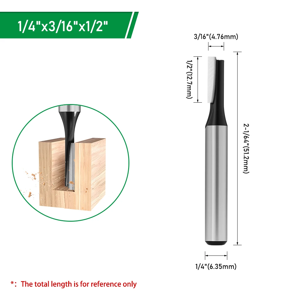 LAVE 1 Stück 1/4 Zoll Schaft Holzbearbeitungsfräser - Schwarz Oxidierte Beschichtung für Holzbearbeitung und Nutfräsen C07002 – Detail 17