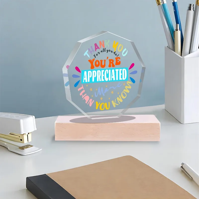 Acrylic Appreciation Award Trophy for Teachers Nurses