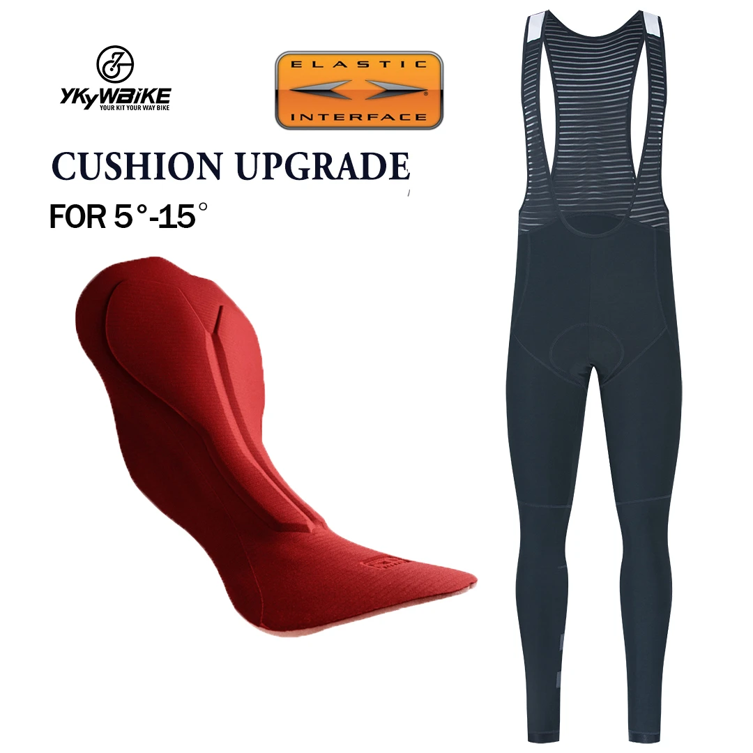 Ykywbike Winter Men's Cycling Bib Long Pants Winter Tights With Pad