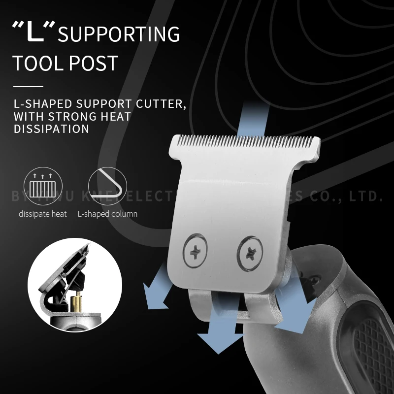 Kemei Hair Liners Clippers Men Beard Trimmer Zero Gapped T-Blade Hair Cutting Machine Cordless Professional Barber Edgers Cutter 3