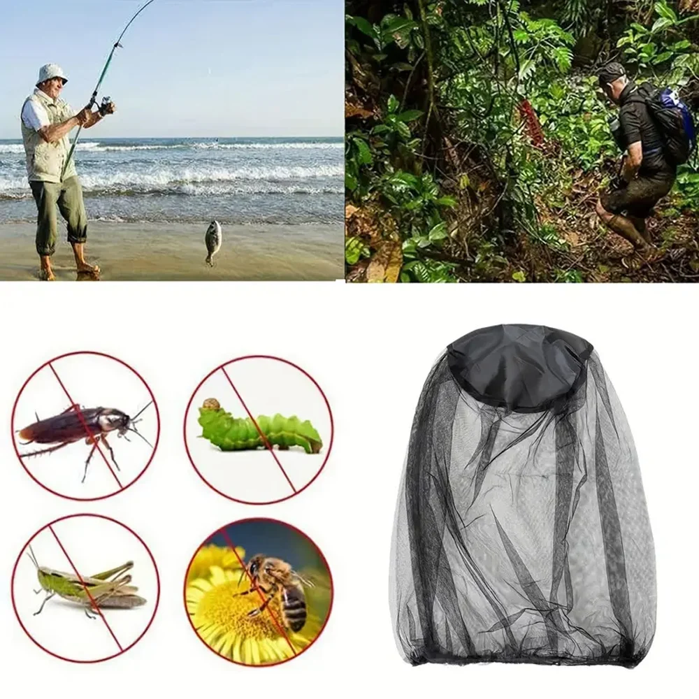 mosquito head net outdoor gardening hat insect-proof hat hiking camping fishing beekeeping windproof mesh anti-mosquito