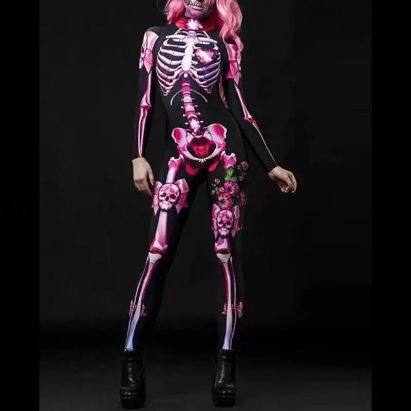 39bd Form STAPT HALLOWEEN Kostüm Skelett Langarmbodys für Frauen Mädchen – Detail 10