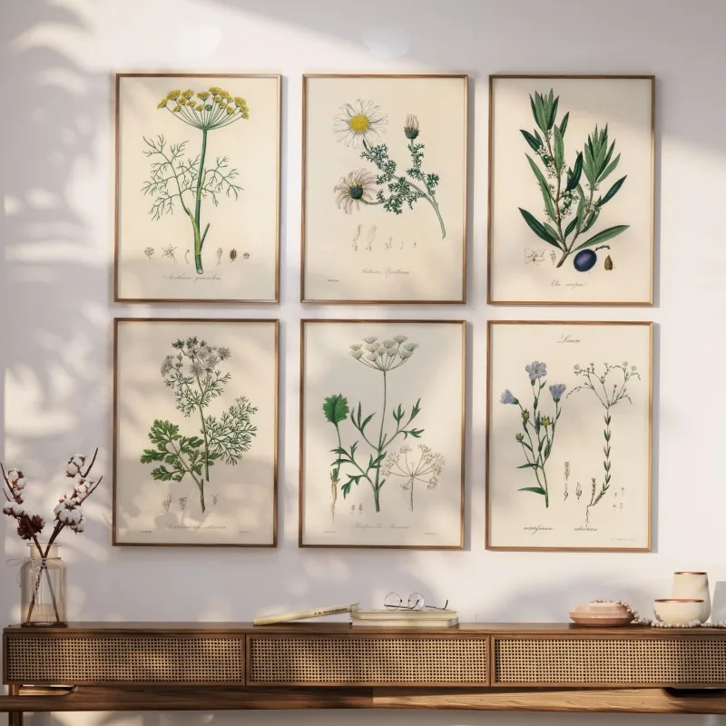 Vintage Botanical Modern Wild Flower Art Poster Canvas Painting Wall ...