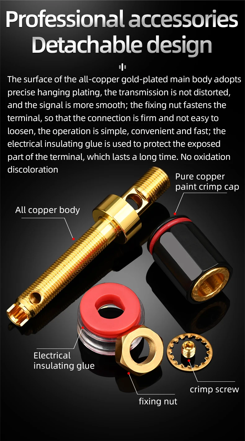 amplificador decodificação terminal banana plug jack áudio acessório
