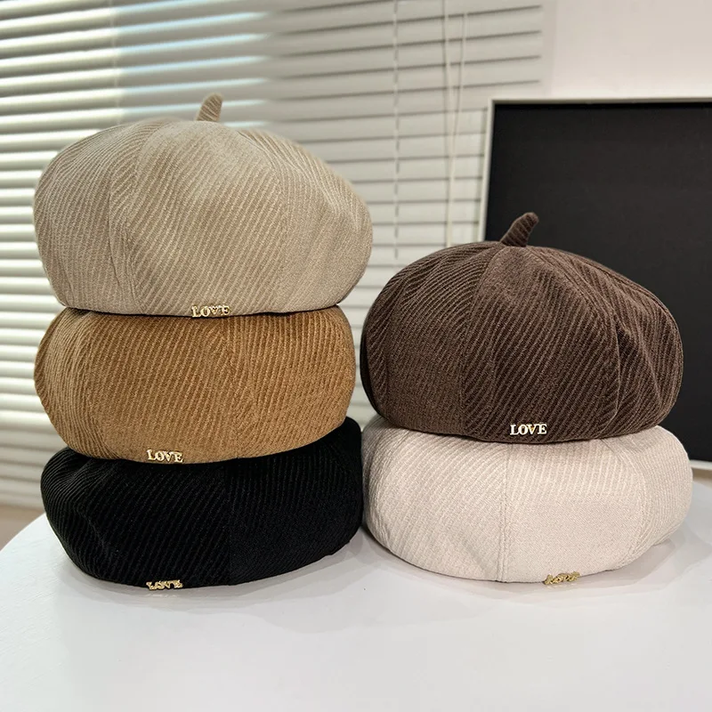 

Ins Sweet and Cool Letters Female British Retro Octagonal Hat Autumn and Winter Fashion Temperament Pumpkin Hat