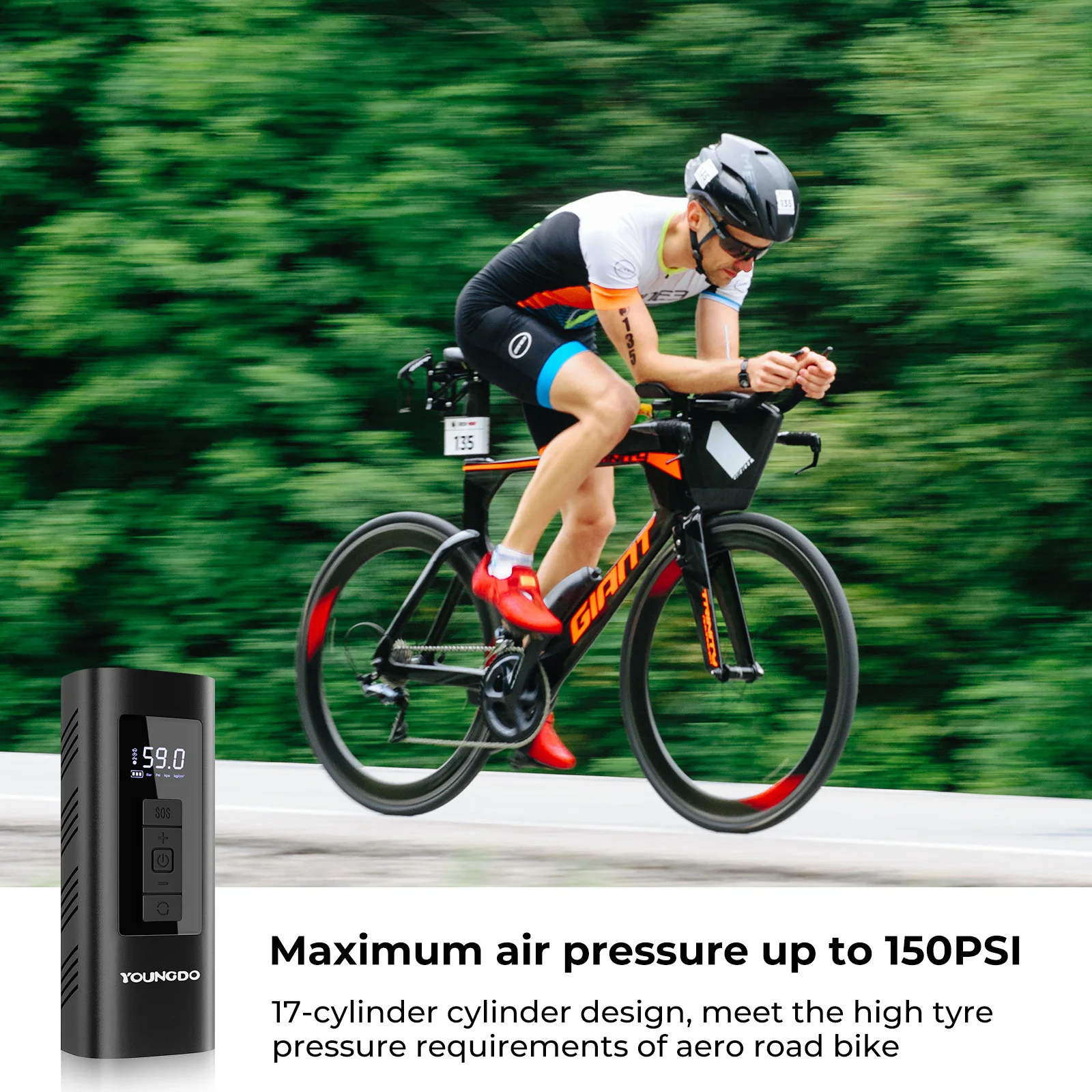 YOUNGDO �ڵ��� ���� �����, �޴�� Ÿ�̾� ��â��, �ڵ��� ������ ��Ʈ ���� ������ ����Ʈ ������ ��â ����, 150 PSI �� 6000mAh