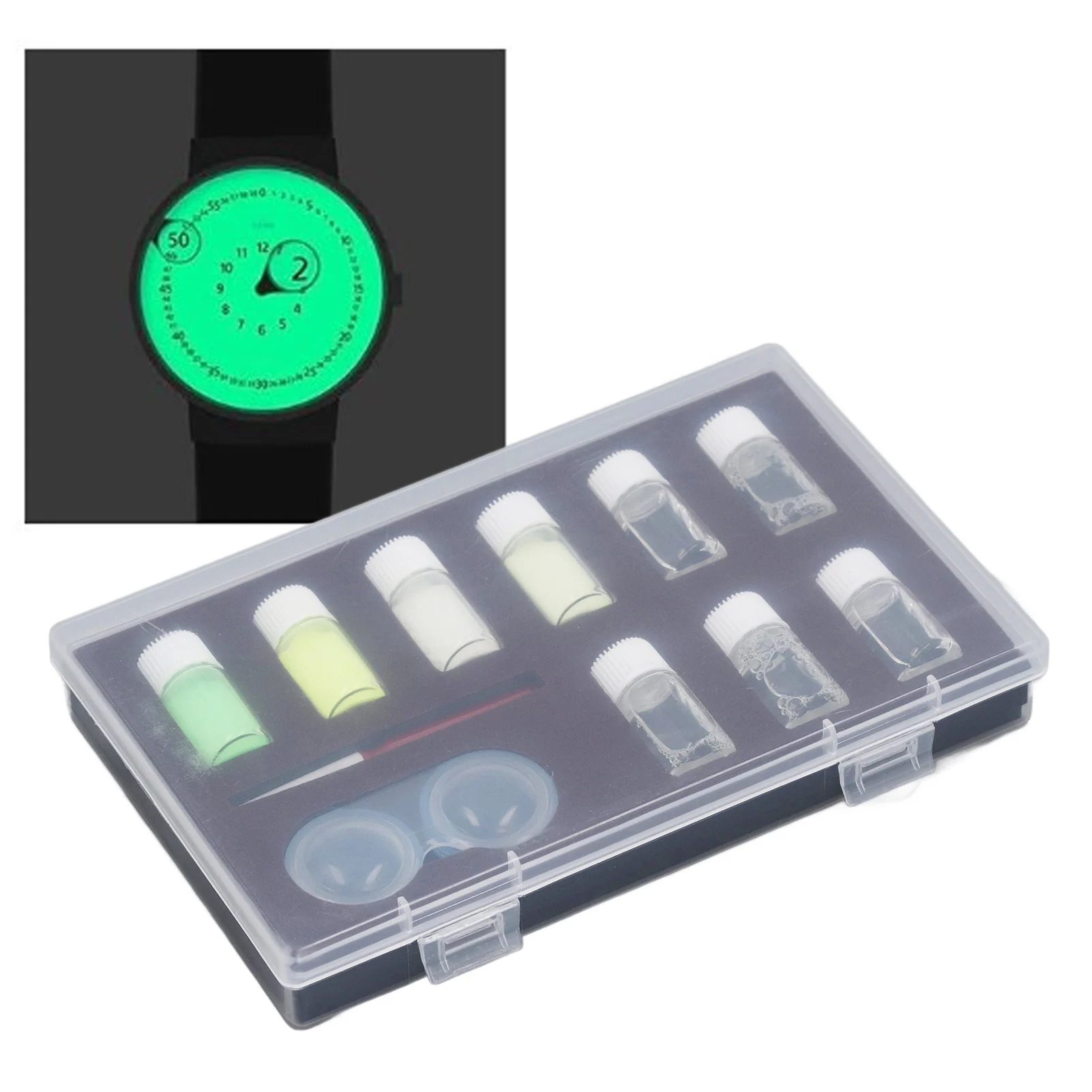 Fluorescente Orologio Lancette Fluorescenti Scatola Colori Orologio Polvere  Fluorescente Luminosa Polvere