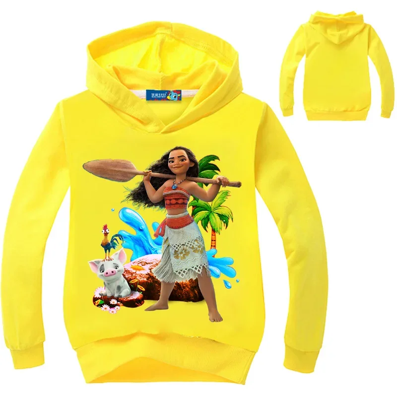 Fashion Children Clothes Moana Printed Hoodies Baby Girls Moana Long Sleeve TShirts Tops Tees Boys Sweatshirts Outerwear Pajama