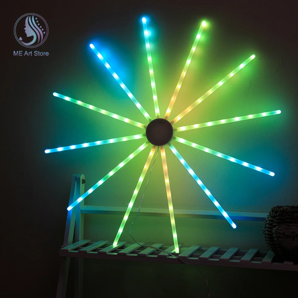 RGB LED Firework Lights Dream Meteor Lamp DIY Wall Backlight Smart Controller for Wedding Home Party Outdoor Holiday Decor