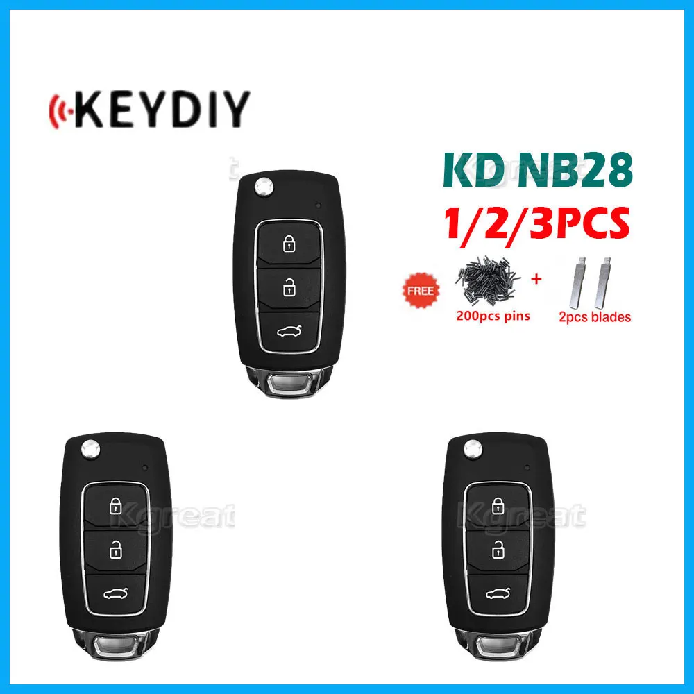 

1/2/3pcs KEYDIY NB28 Multifunctional Universal Remote Key 3 Buttons NB Series Car Remote Key for KD900 KD900+ URG200 KD-X2 Mini