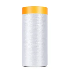 Pre - Taped Masking Film Roll for Protective Painting and Surface Coverings (Orange)