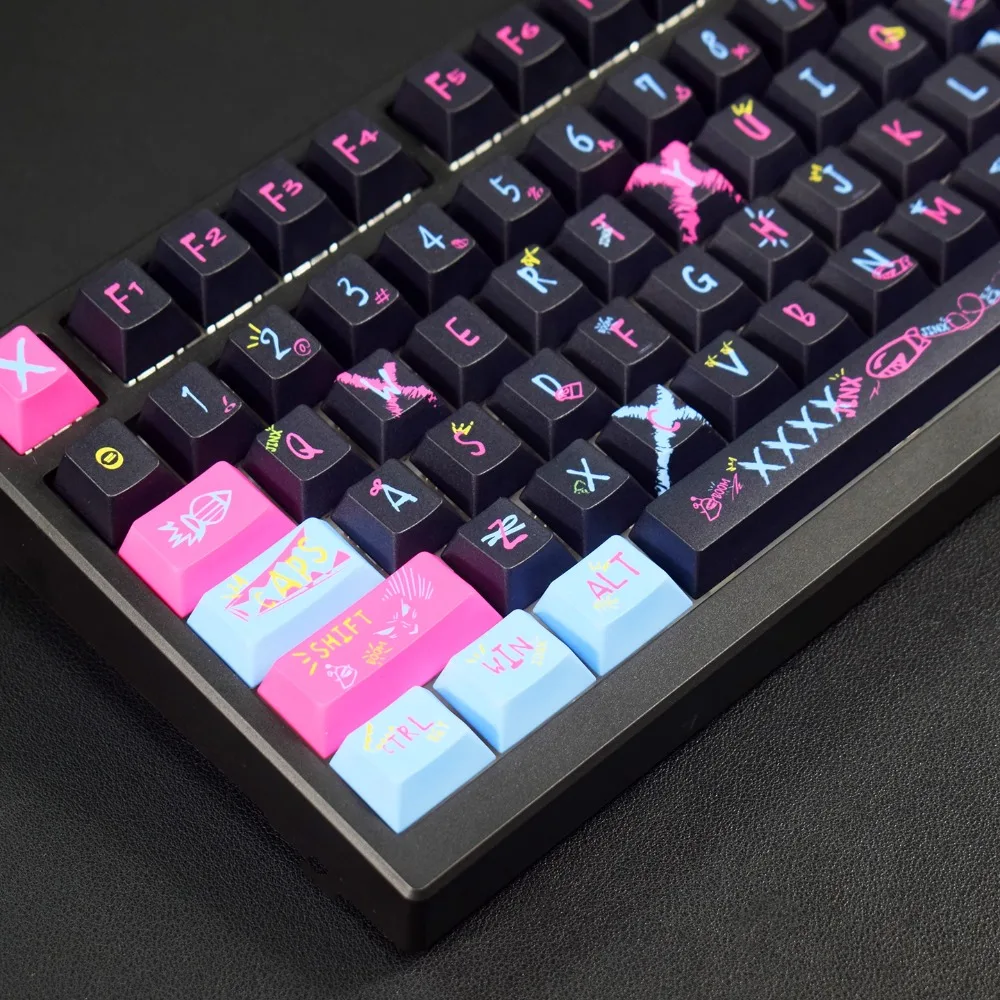 Arcane JINX Theme Keycap 122key PBT Custom Anime Keyboard Cap Cherry ...