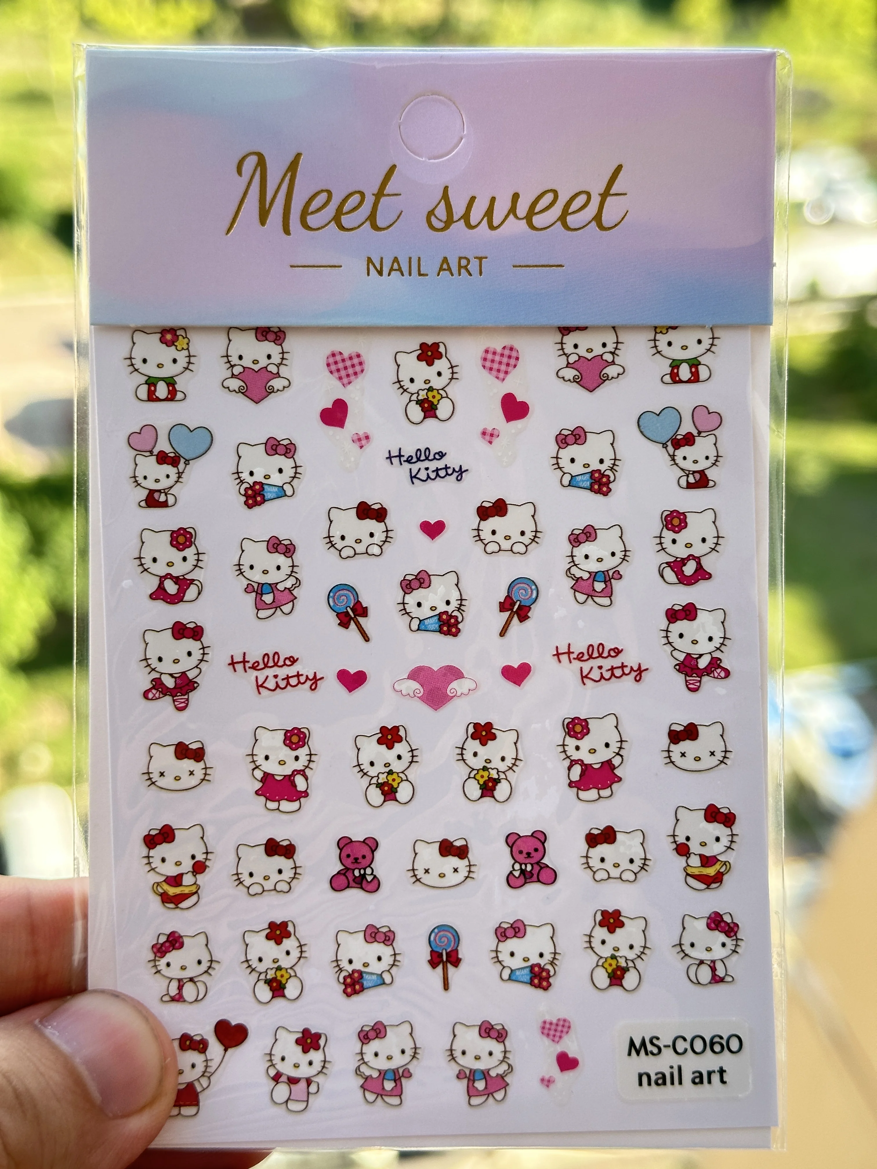 3D Kawaii Sanrioed Nail Stickers 4PCS/1PC Set Hello Kitty Kuromi Melody Cartoon Nail Decals Decoration Supplies Press on Nails