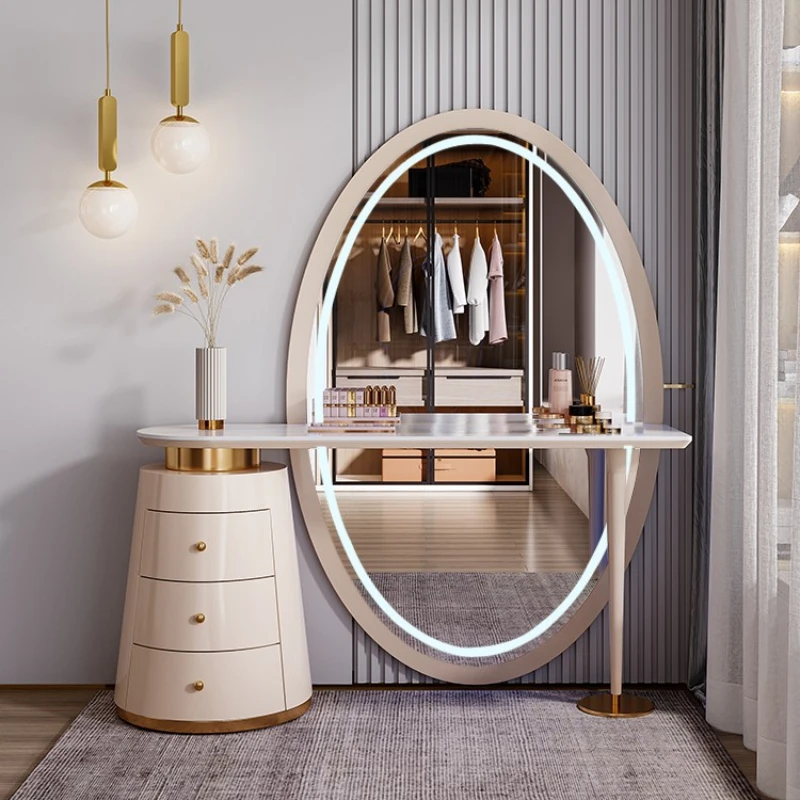

Nail Salon Vanity Dressing Table Luxury Nordic Cabinet Storage Closet Organizer Woman Rooms Hotel Coiffeuse Dressers Bedroom