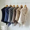 High Quality Winter Triangle Shawl Versatile Tassel Knitted Shawl Wraps Thickned Cold Proof Blanket Scarf for Women 1