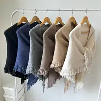 High Quality Winter Triangle Shawl Versatile Tassel Knitted Shawl Wraps Thickned Cold Proof Blanket Scarf for Women 1