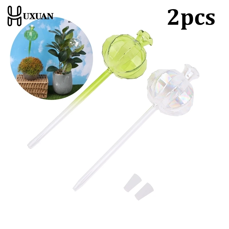 

2Pcs Plant Automatic Self Watering Device Glass Plant Watering Device Sprinkler Garden Flower Self Watering Container
