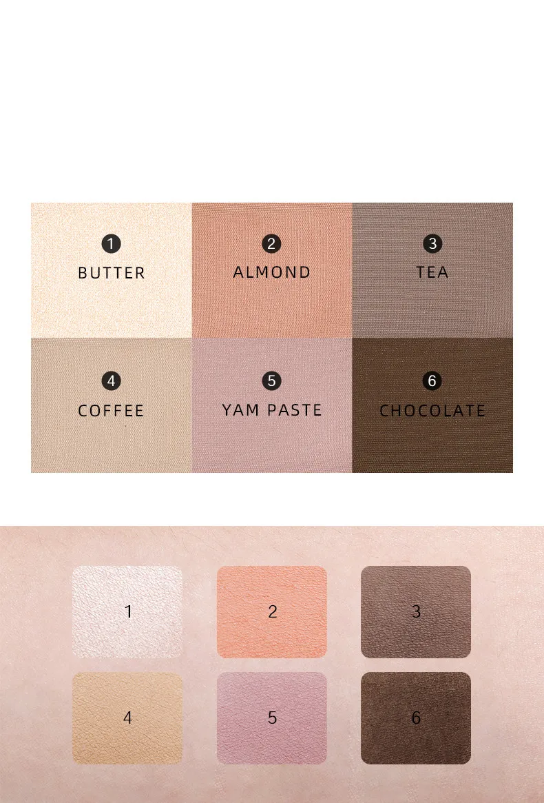 Everbab オールインワン パレット プレーン マット 6 色アイシャドウ