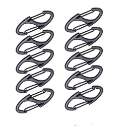 10 - Pack Black Dual - Opening Safety Zipper Pull Clips - Anti - Theft Deterrent (Black)
