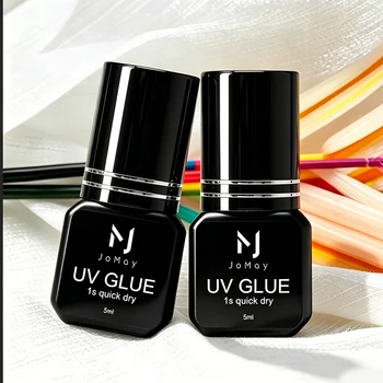 JOMAY UV Glue for Eyelash Extension Glue 0.1s Fast Drying Strong Hold Low Odor Non-Irritating Adhesive for Salon Lash Techs 1