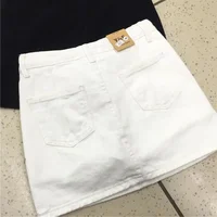 Woman Skirts Spring and Summer White Wrapped Skirt Denim Female A- line Short Skirt Culottes Mujer Faldas Saias Mulher - Image 4