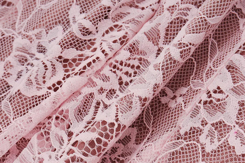 JULISSA MO Sexy See Through Lace Women Dress Pink Flare Sleeve Print Floral Dress Female Autumn New Elegant Two Piece Sets 2025