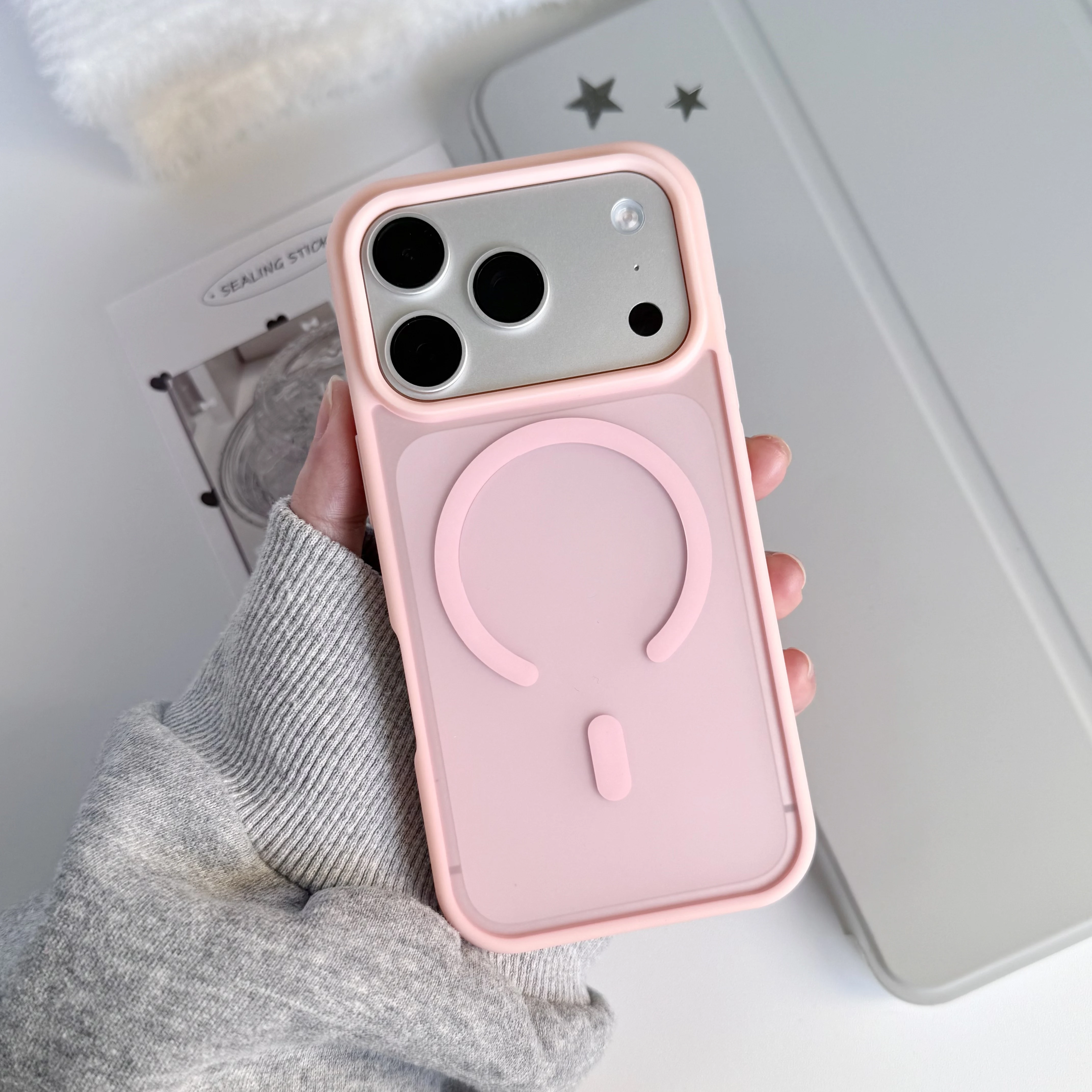 Magnetic Matte Clear Shockproof Translucent Case with MagSafe Compatibility